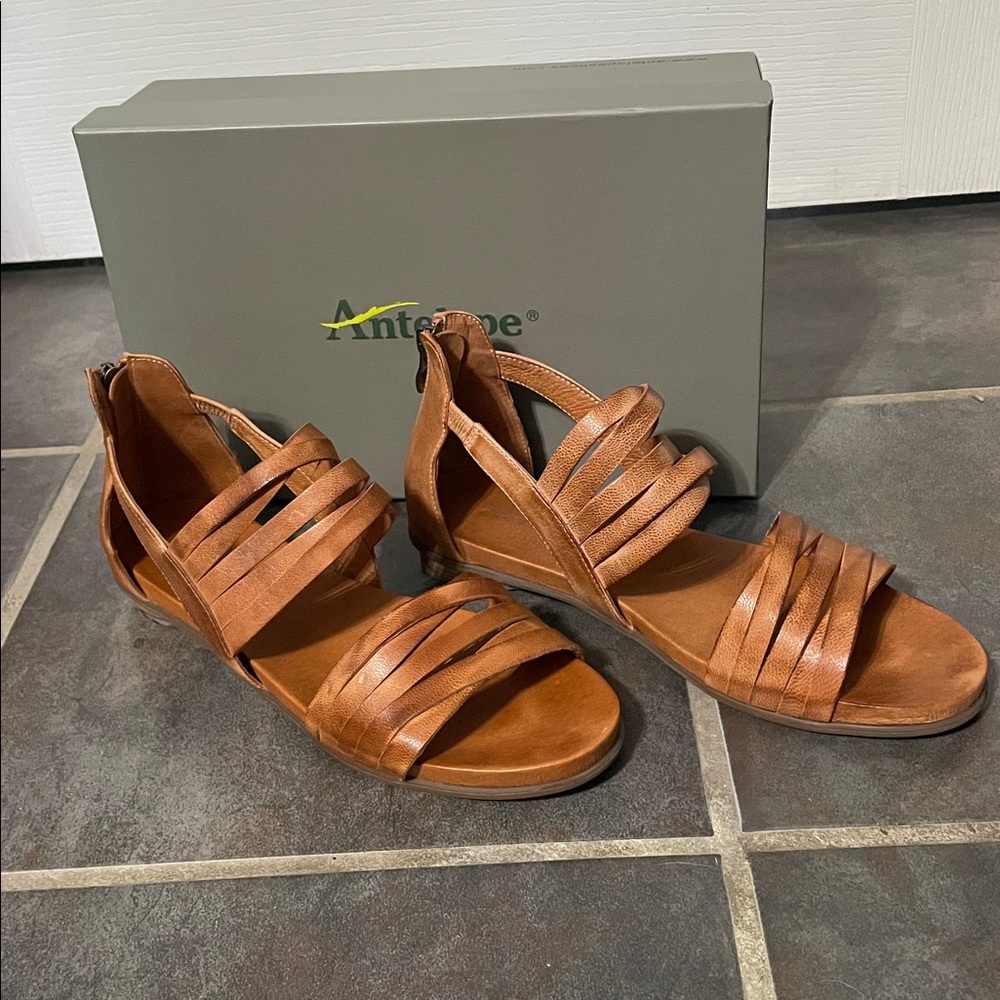 Antelope Tan Leather Sandals
